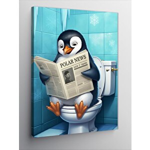 Kanvas Tablo Gazete Okuyan Penguen 70x100 cm