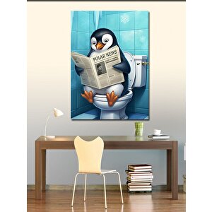 Kanvas Tablo Gazete Okuyan Penguen 70x100 cm