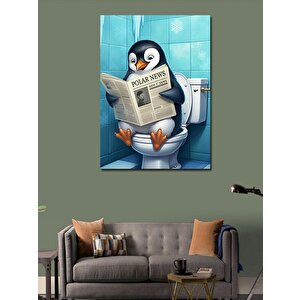 Kanvas Tablo Gazete Okuyan Penguen 70x100 cm