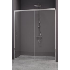 Carmen Temperli 6 Mm Ön Cephe Cam Duşakabin Krom Profil Şeffaf Cam 154 cm