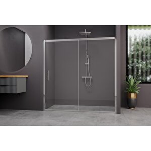 Carmen Temperli 6 Mm Ön Cephe Cam Duşakabin Krom Profil Şeffaf Cam 154 cm