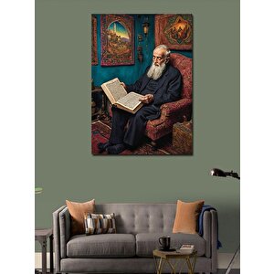 Kanvas Tablo Kitap Okuyan Bilge Adam 100x140 cm