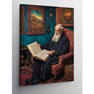 Kanvas Tablo Kitap Okuyan Bilge Adam 50x70 cm
