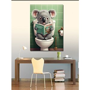 Kanvas Tablo Gazete Okuyan Koala 100x140 cm