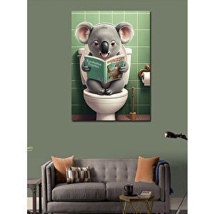 Kanvas Tablo Gazete Okuyan Koala 100x140 cm