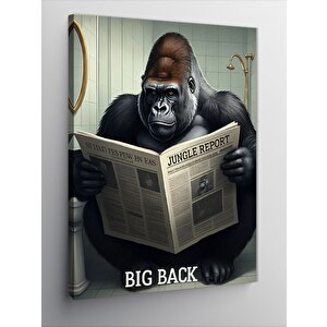 Kanvas Tablo Gazete Okuyan Gorilla 70x100 cm