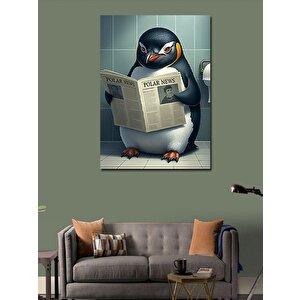 Kanvas Tablo Gazete Okuyan Penguen 70x100 cm