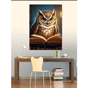 Kanvas Tablo Kitap Okuyan Baykuş 70x100 cm