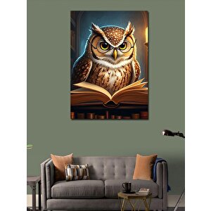 Kanvas Tablo Kitap Okuyan Baykuş 70x100 cm