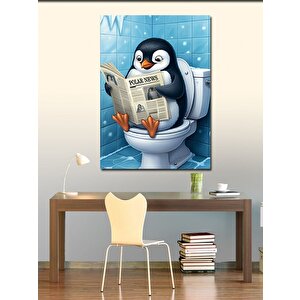 Kanvas Tablo Gazete Okuyan Penguen 70x100 cm