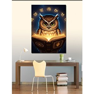 Kanvas Tablo Kitap Okuyan Baykuş 70x100 cm