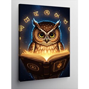 Kanvas Tablo Kitap Okuyan Baykuş 100x140 cm