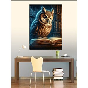 Kanvas Tablo Kitap Okuyan Baykuş 100x140 cm