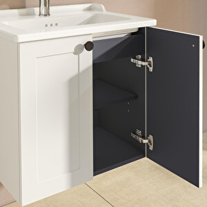Root Classic 68701 Lavabo Dolabı, Kapaklı, Mat Beyaz, 60 Cm