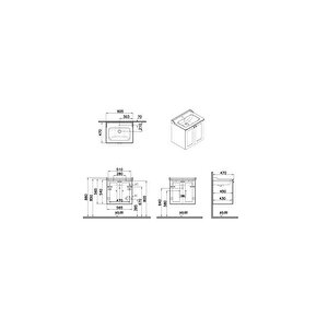 Root Classic 68701 Lavabo Dolabı, Kapaklı, Mat Beyaz, 60 Cm