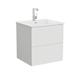 Metropole Pure 67212 lavabo Dolabı, 2 Çekmeceli, Mat Açık Gri, 60 Cm