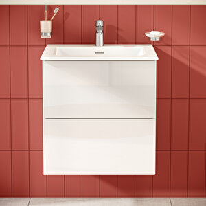 Metropole Pure 67335 Lavabo Dolabı, 2 Çekmeceli, Parlak Beyaz, 60 Cm