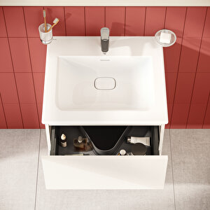 Metropole Pure 67335 Lavabo Dolabı, 2 Çekmeceli, Parlak Beyaz, 60 Cm