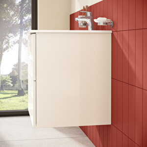 Metropole Pure 67335 Lavabo Dolabı, 2 Çekmeceli, Parlak Beyaz, 60 Cm