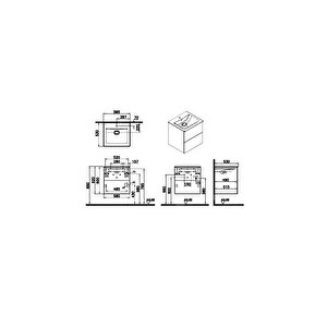 Metropole Pure 67335 Lavabo Dolabı, 2 Çekmeceli, Parlak Beyaz, 60 Cm