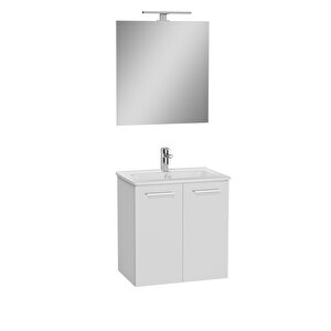 Ardea 69571 Banyo Dolabı Seti Kapaklı, 60 Cm, Parlak Beyaz