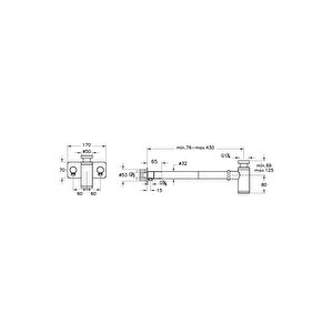 Origin A4515936 Lavabo Sifon Seti, Simetrik, Rozetli, Mat Siyah