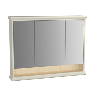Valarte 62236 Aydınlatmalı Dolaplı Ayna,mat Fildişi, 100 Cm