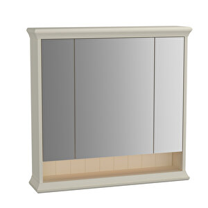 Valarte 62233 Aydınlatmalı Dolaplı Ayna,mat Fildişi, 80 Cm