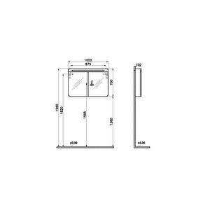 Sento 65890 Aydınlatmalı Dolaplı Ayna, Mat Fiyord Yeşili,100 Cm