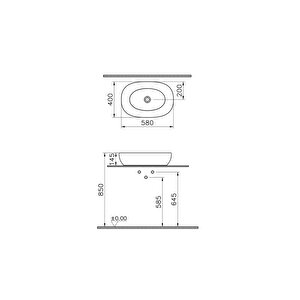 Vitra Outline Çanak Lavabo Mat Siyah 60 Cm 5995b483-0016