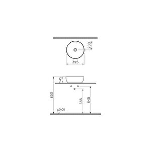 Vitra Outline Çanak Lavabo Yuvarlak 40x40 Cm Mat Bej 5992b420-0016