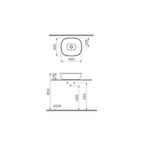 Vitra Outline Çanak Lavabo Mat Siyah 45cm 5994b483-0016