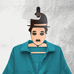 C Chaplin Di̇ji̇tal Baskili Buti̇k Ahşap Elbi̇se Askisi