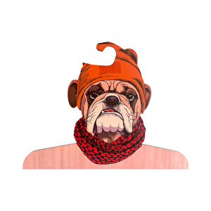 Bulldog Di̇ji̇tal Baskili Buti̇k Ahşap Elbi̇se Askisi