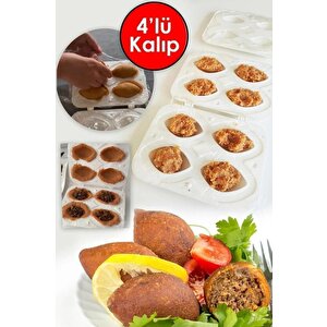 4 Lü Yapışmaz Beyaz İçli Köfte Kabı Aparatı Mit1111