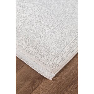 Bienal Vl Saçaklı Modern Dokuma Halı,yüksek Kalite Oturma Odası,salon,mutfak Halısı 8654a-krem 120x180 cm