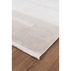 Bienal Vl Saçaklı Modern Dokuma Halı,yüksek Kalite Oturma Odası,salon,mutfak Halısı 8701a-bej 120x180 cm