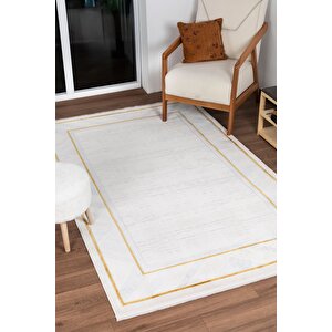 Bienal Vl Saçaklı Modern Dokuma Halı,yüksek Kalite Oturma Odası,salon,mutfak Halısı 8664a-sarı 150x233 cm