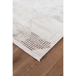 Bienal Vl Saçaklı Modern Dokuma Halı,yüksek Kalite Oturma Odası,salon,mutfak Halısı 8699a-bej 120x180 cm