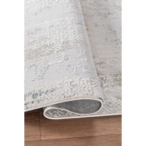 Bienal Vl Saçaklı Modern Dokuma Halı,yüksek Kalite Oturma Odası,salon,mutfak Halısı 8633a-gri 80x300 cm