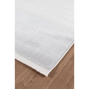 Bienal Vl Saçaklı Modern Dokuma Halı,yüksek Kalite Oturma Odası,salon,mutfak Halısı 8701a-gri 120x180 cm