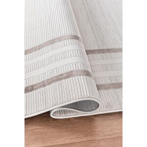 Bienal Vl Saçaklı Modern Dokuma Halı,yüksek Kalite Oturma Odası,salon,mutfak Halısı 8694a-bej 120x180 cm