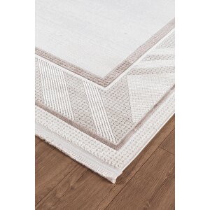 Bienal Vl Saçaklı Modern Dokuma Halı,yüksek Kalite Oturma Odası,salon,mutfak Halısı 8664a-bej 100x300 cm