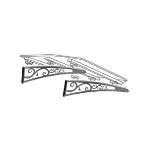 Metal Sundurma Lazer Kesim Antrasit Gri Metal Ayak 10 Mm Siyah Polikarbon Lale Model 200x100