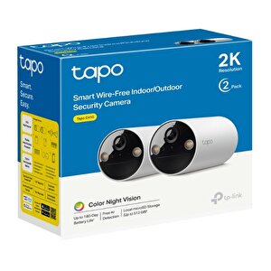 Tapo C410 İkili Paket 2k 3mp Akıllı Kablosuz Güvenlik Kamerası Sistemi, 2 Kameralı Sistem