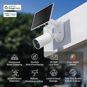 Tp-link Tapo C410 Kit Güneş Enerjili 2k 3mp Akıllı Kablosuz Güvenlik Kamerası Kiti