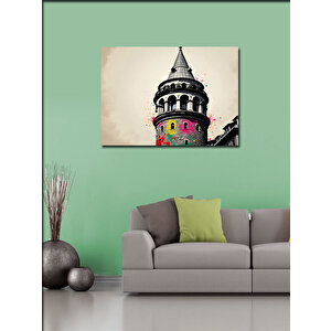 Kanvas Tablo Galata Kulesi İllüstrasyonu 70x100 cm