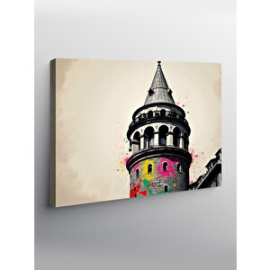 Kanvas Tablo Galata Kulesi İllüstrasyonu 50x70 cm
