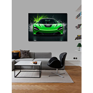 Kanvas Tablo Yeşil Spor Araba Tasarımı 100x140 cm