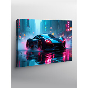 Kanvas Tablo Neon Işıklı Spor Araba 70x100 cm